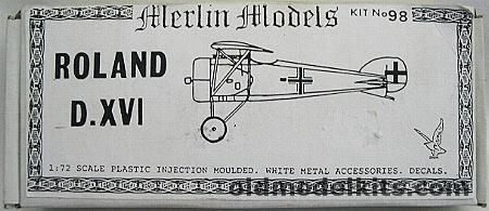 Merlin Models 1/72 Roland D.XVI, 98 plastic model kit
